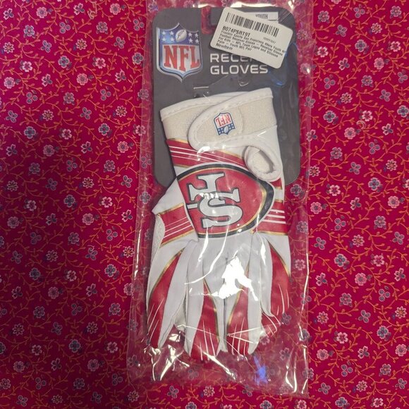 NWT San Francisco 49er NFL Team Stretch Fit YOUTH Receiver Gloves Franklin - Picture 4 of 4